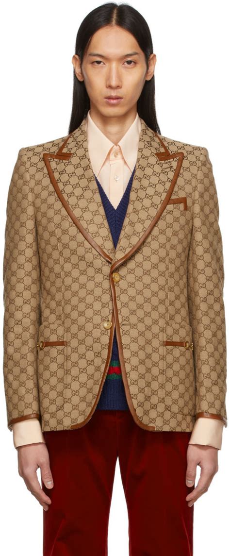 gucci blazer monogram|gucci monogrammed cotton shirt.